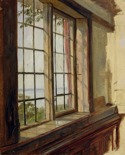 View of the Elbe through a Window, 1838 by Johann Martin Gensler
